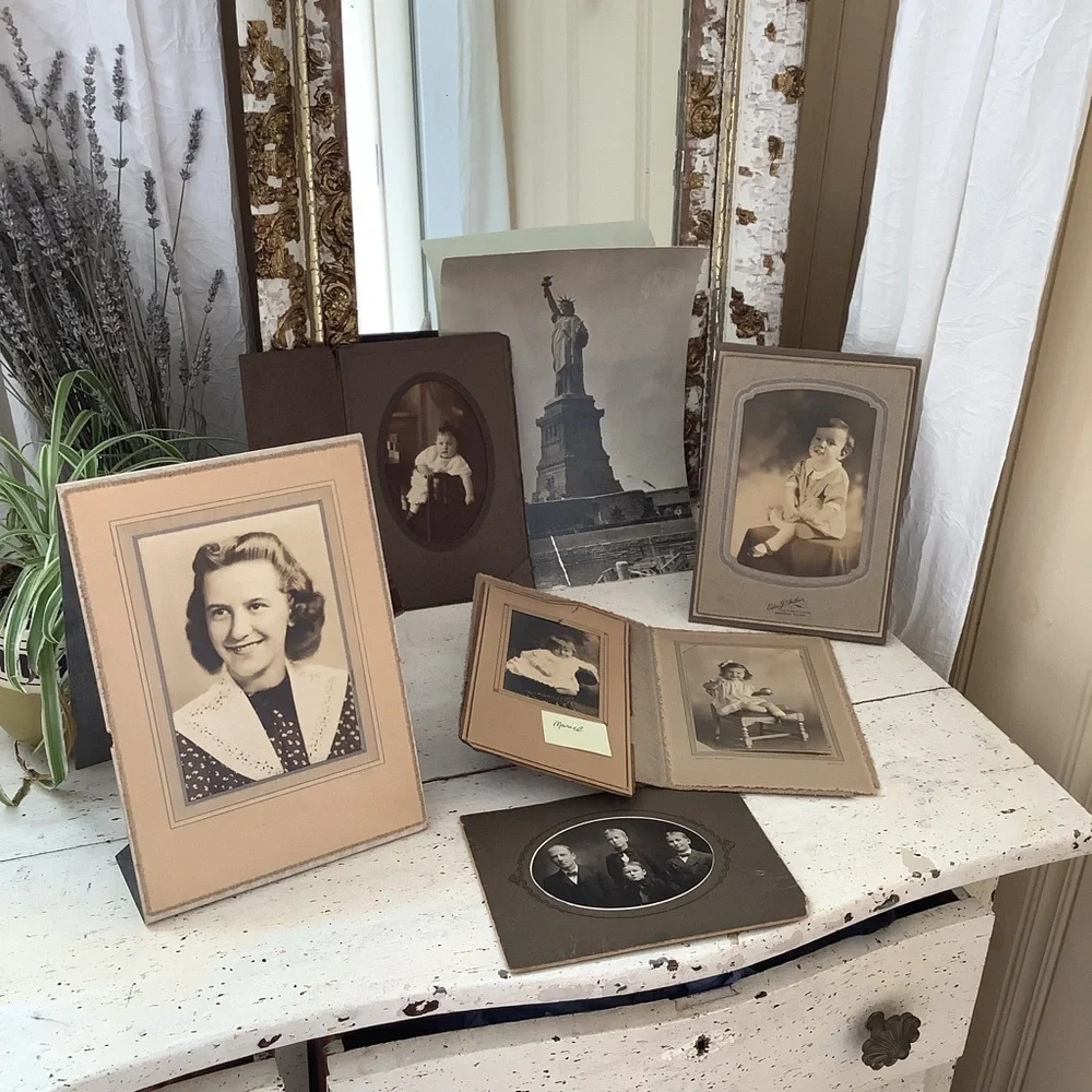 Bundle Antique Old Black White Ancestry Photos Pictures